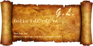 Gulis Lóránt névjegykártya